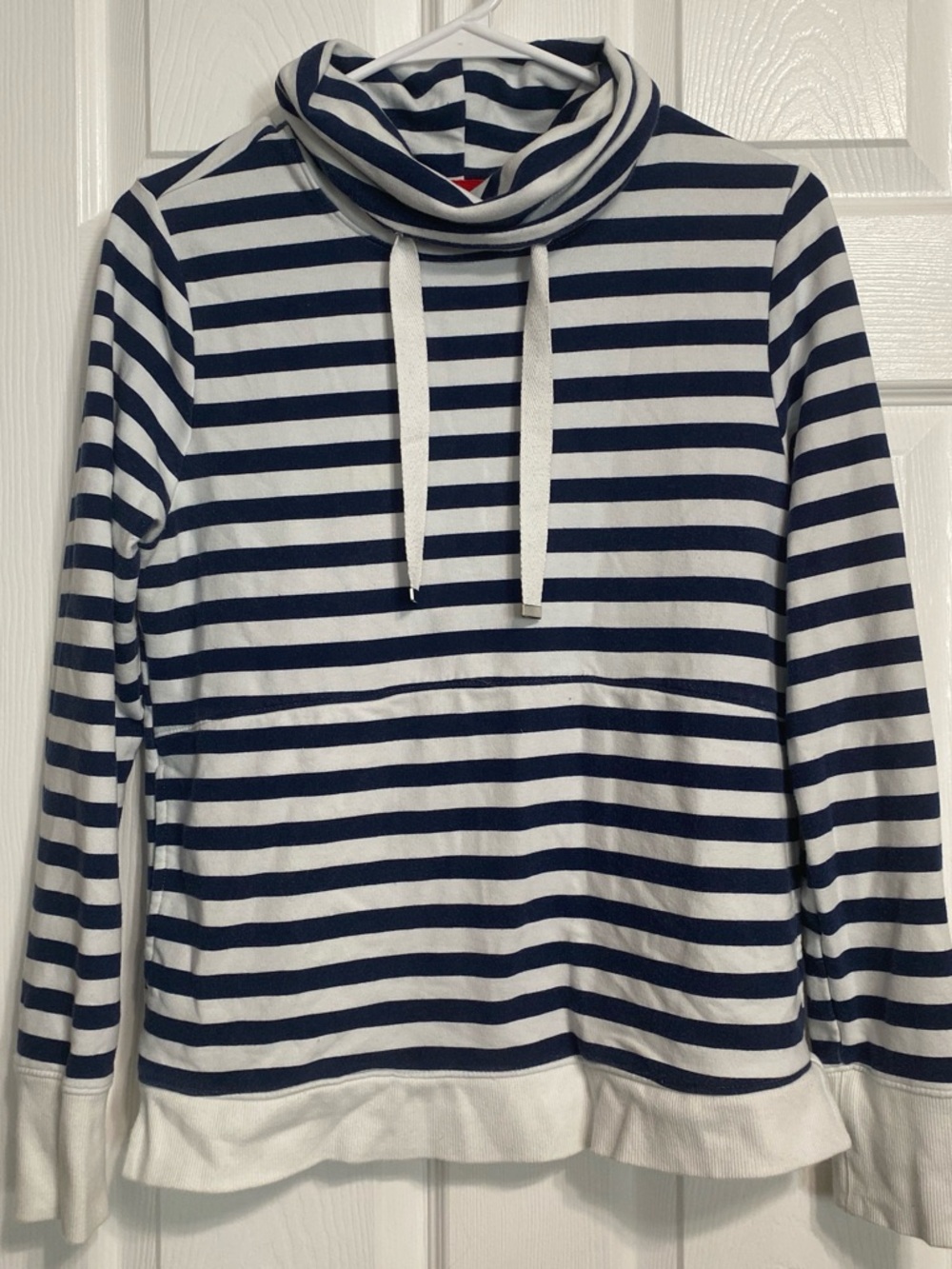 St. John's Bay Navy, White and Red Striped Top